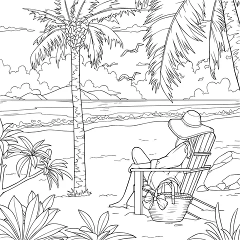 A Lady Enjoying Beach Time