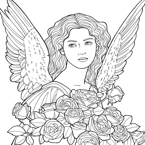 Angel with Roses