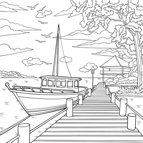 Boat by the Dock