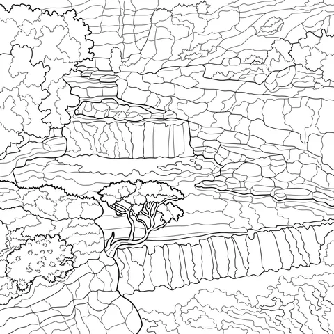 Mountain Waterfall Landscape