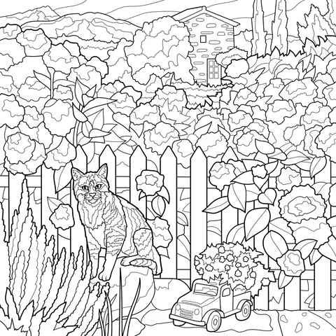 Cat in the Garden