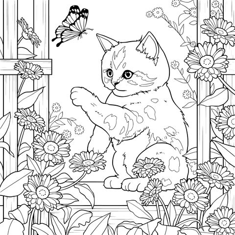 小猫与蝴蝶