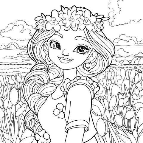 Girl in the Flower Field