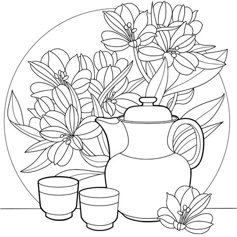 花卉与茶具