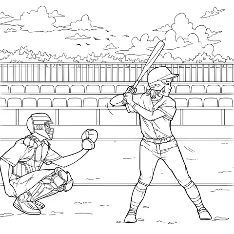 Batter and catcher in a baseball game
