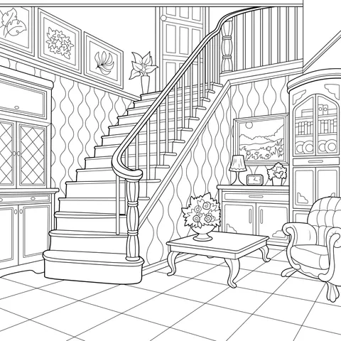Cozy living - room scene at home
