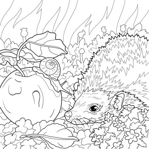 Hedgehog, Apple and Snail