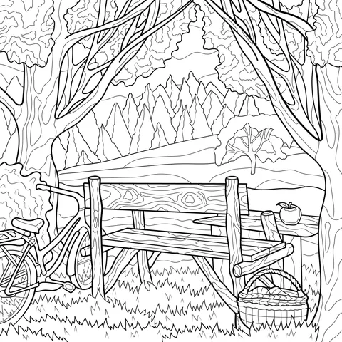 Autumn park - a place for rest