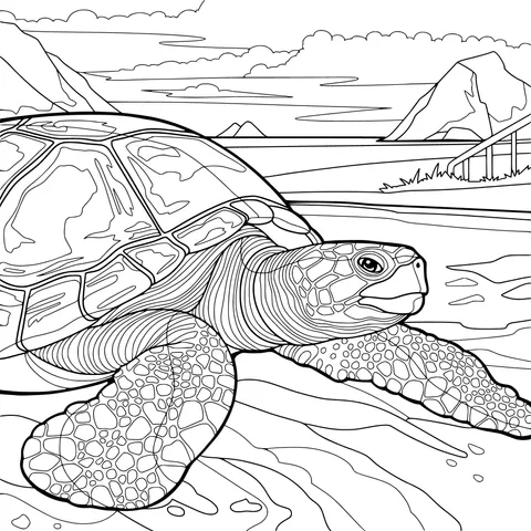 Sea Turtle on the Beach