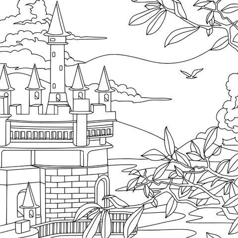 Dreamy Castle Landscape