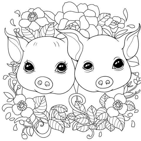Pigs in the Flower Bed