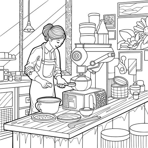 咖啡师在制作咖啡