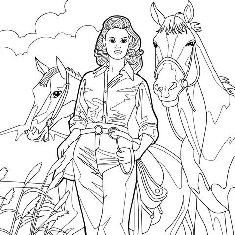 Woman with Horses