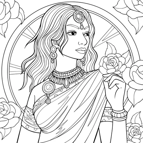 Beautiful Woman in Sari