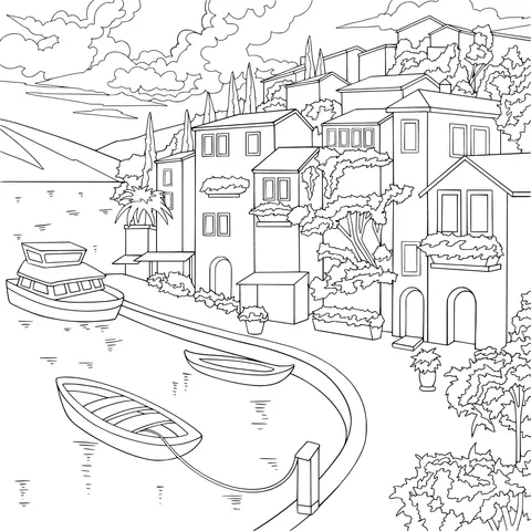 Scenery of a Seaside Town