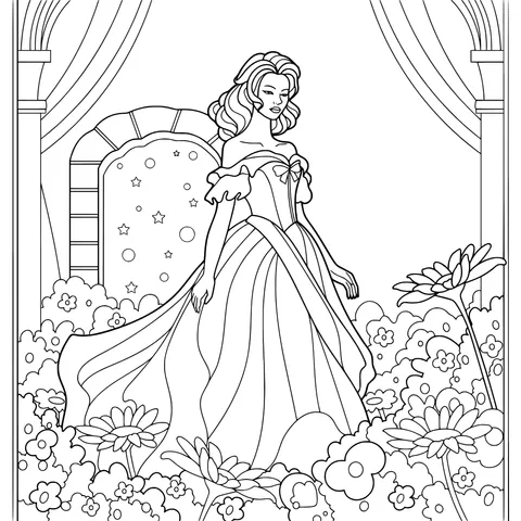 An Elegant Princess in a Yellow Dress