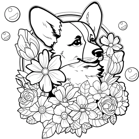 Dog in the Flower Cluster