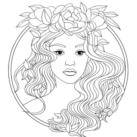 戴花环的红发女子