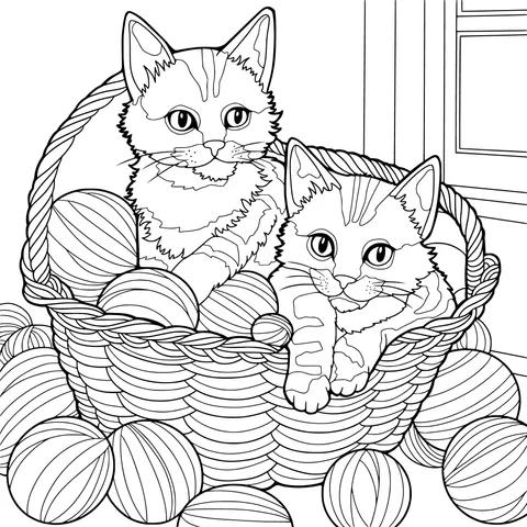 Two Kittens in a Basket