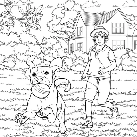 Person playing with a dog outdoors