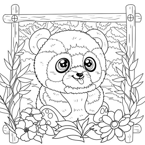可爱熊猫插画