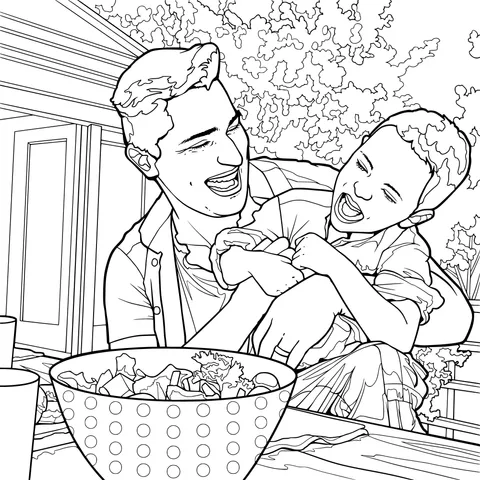 Father - son fun interaction