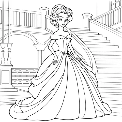 Princess Standing Beside the Stairs