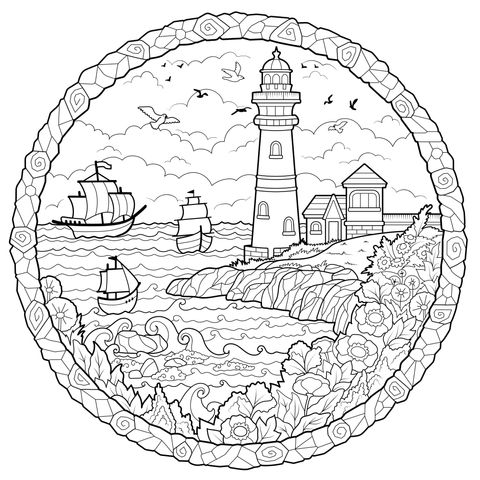 海边灯塔风景