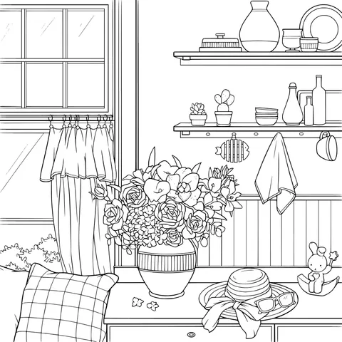 Cozy Flower - filled Corner by the Window