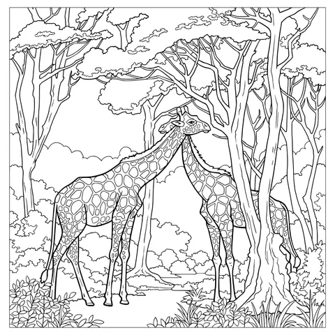 Giraffes in the Jungle