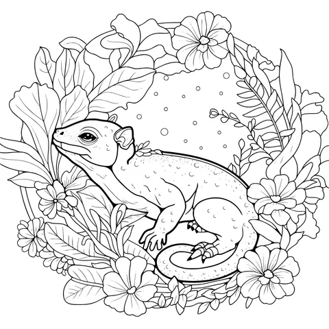 Lizard in the Flower丛