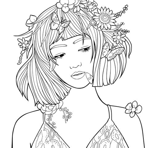 花丛中的女孩
