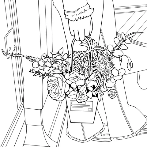 Person carrying a bouquet
