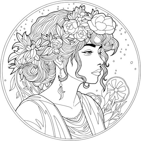 戴花环的女子