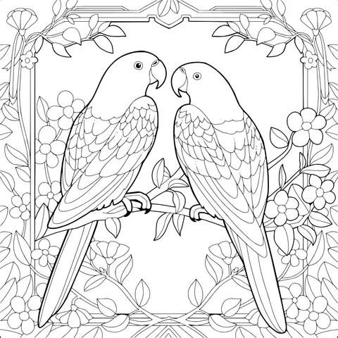 Two Parrots on a Branch