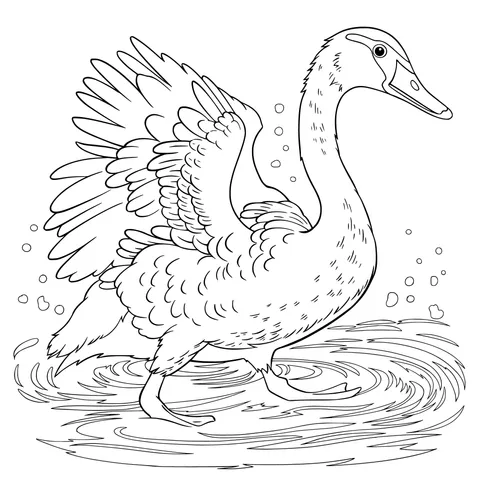Spreading - winged Goose