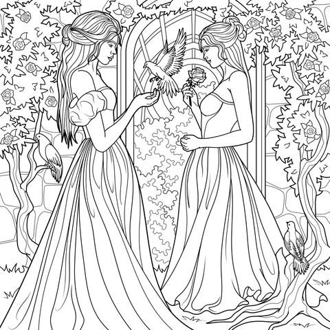 Two princesses in the garden