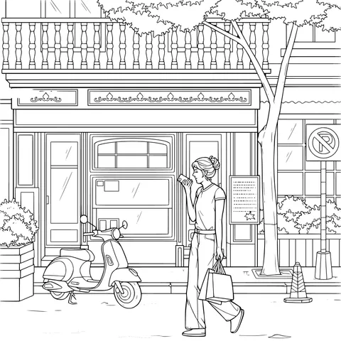 Woman Walking on the Street