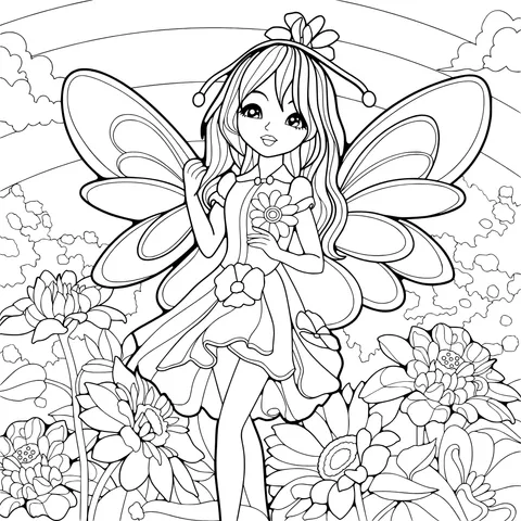 Fairy in the Flower - bed