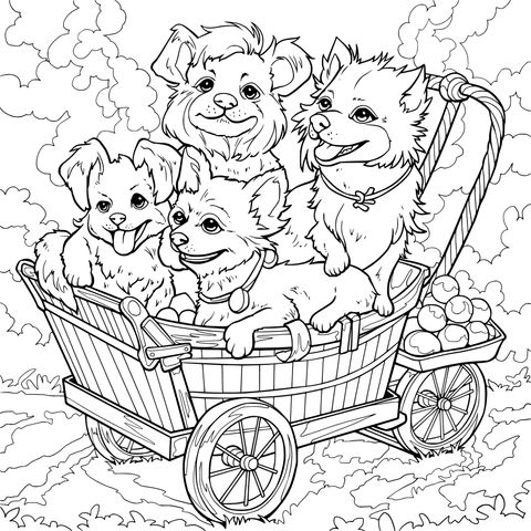 推车里的狗狗们