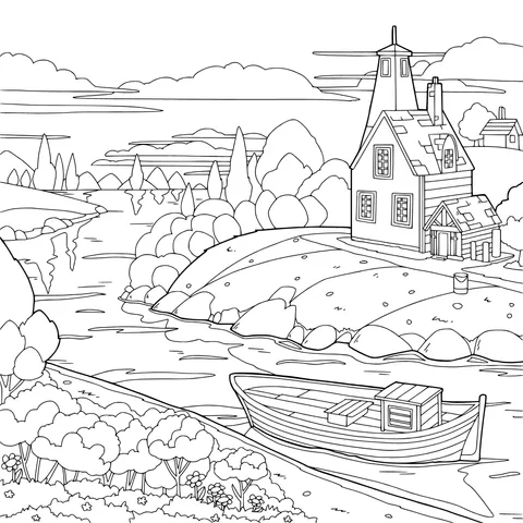 Beautiful Rural Scenery by the River