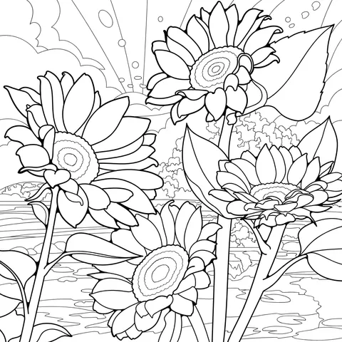 Sunflowers by the River