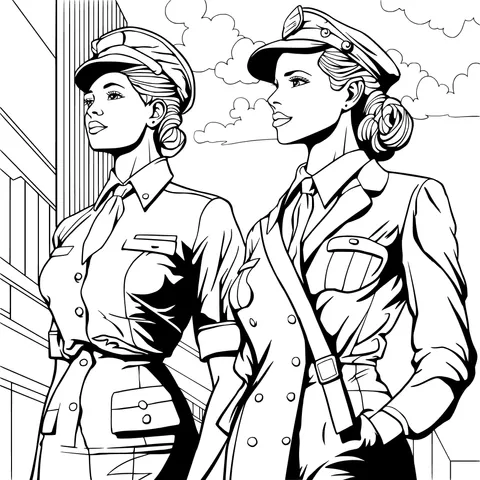 Two Women in Uniforms