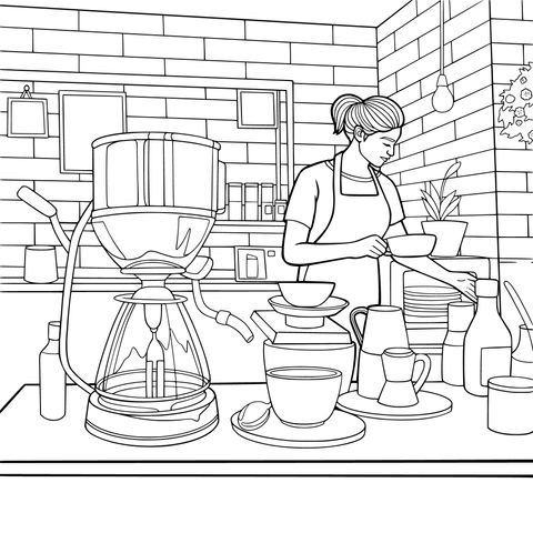 咖啡师在制作咖啡