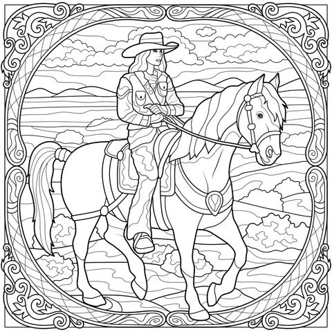 A Cowboy Riding a Horse