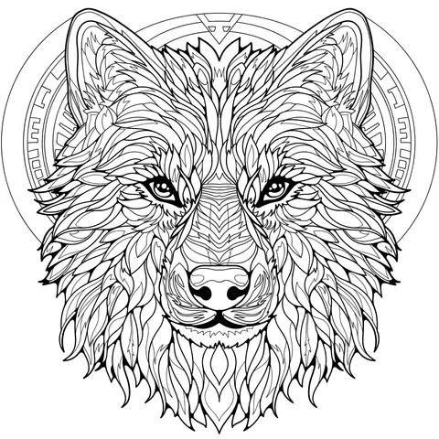 Colorful Geometric - styled Wolf Head