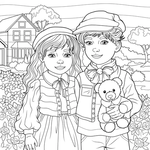 Two Children in the Garden