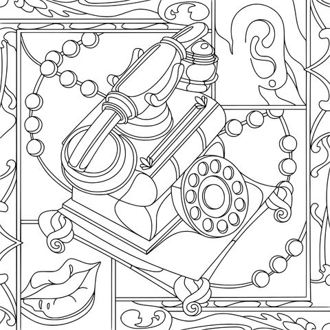 复古电话插画