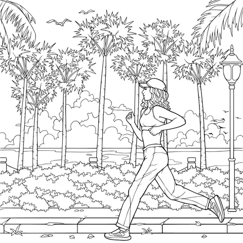 Woman Jogging by the Seaside