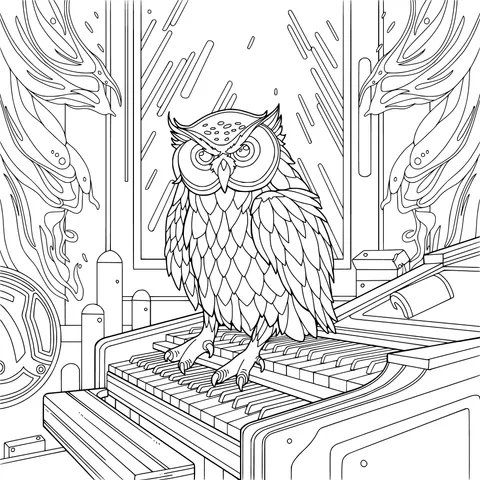 An Owl Playing the Piano